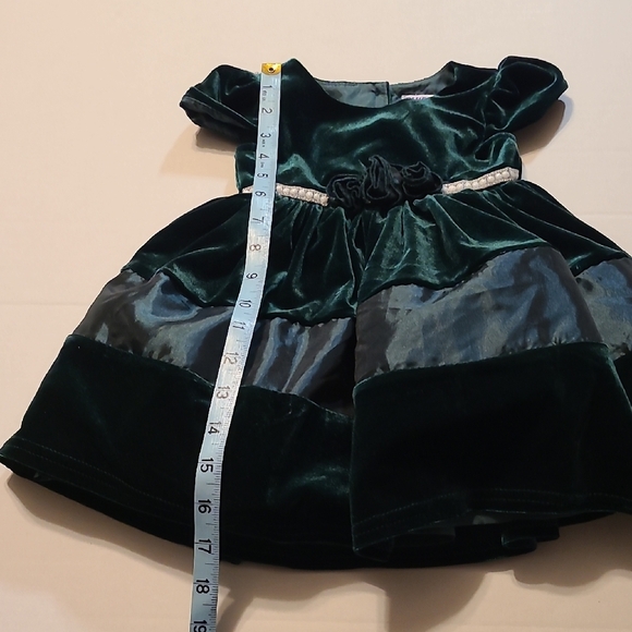 Blueberi Boulevard Deep Green Velvet Dress NWT RV $70 12 Months - Picture 7 of 10